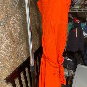 ALC orange dress , collection 2020, size 10, v neck , midi